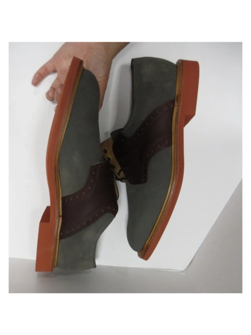 Mark McNairy Shoes 11 Gray New Amsterdam Saddle Oxford Suede Leather *